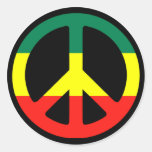 Rasta Peace Symbol Stickers