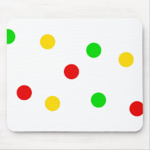 Rasta Polka Dots on White Mousepads