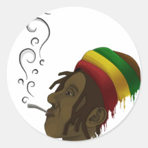 Rasta Round Stickers