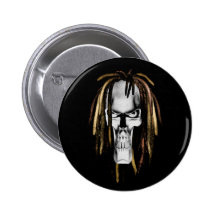 Rasta Skull Pinback Button