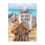 Rat Cat Beach 'No Cats' Sign Postcard