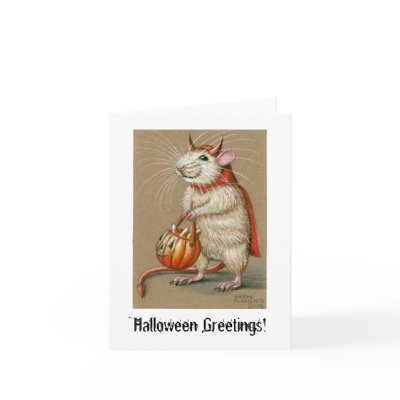 Rat Devil, Halloween Greetings! Card