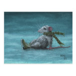 Rat fell while ice skating postcard