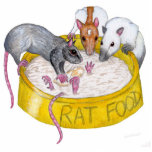 rat sculpture - rats arguing over porridge! photo cutout
