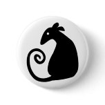 Rat Silhouette button