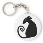Rat Silhouette key chain keychains