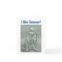 Rat Snowball on Head, I Miss Summer! Note Card
