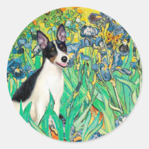Rat Terrier - Irises Round Sticker