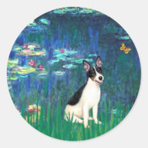 Rat Terrier - Lilies 5 Stickers