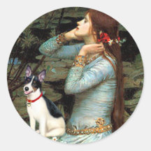 Rat Terrier - Ophelia Seated Round Stickers