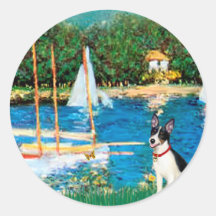 Rat Terrier - Sailboats Stickers