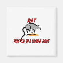 Rat trapped in a human body fridge magnets