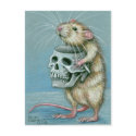 Rat with Skull Halloween Postcard