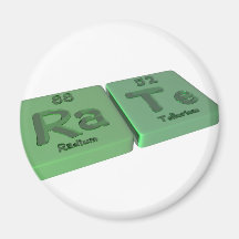 Rate as Ra Radium and Te Tellurium Refrigerator Magnet