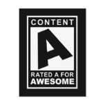 Rated A For Awesome postcards