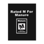 Rated M For Manure postcards