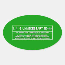 Rated U-3 Oval Stickers