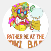 Rather be at the Tiki Bar TIKI Mask Sticker