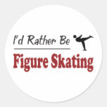 Rather Be Figure Skating Round Sticker