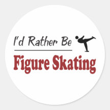 Rather Be Figure Skating Round Sticker