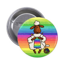 rather be knitting pinback button