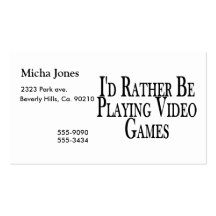 Rather Be Playing Video Games Business Card