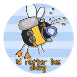 rather bee diving sticker