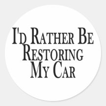 Rather Restore Car Round Stickers