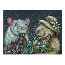 Rats Easter Baskets Postcard