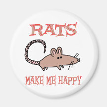 Rats Make Me Happy Fridge Magnet