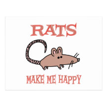 Rats Make Me Happy Postcard