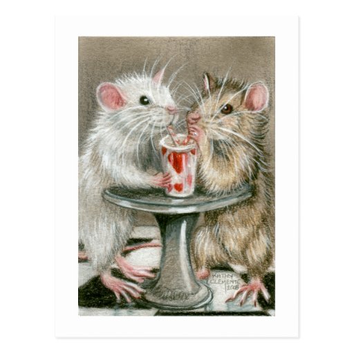 Rats on a Date Postcard