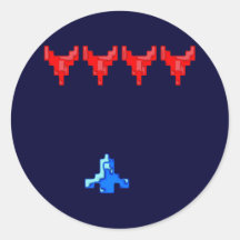 Raumschiffe Computerspiel computer game space ship Runde Aufkleber
