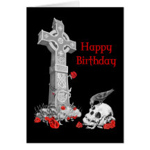 Raven, Cross and Skull Card