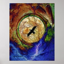 Raven Hawk Canvas Poster