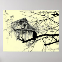 Raven on the Tree, House in Ruins Posters