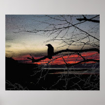 Raven on the Tree Print
