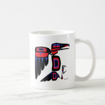 RAVEN RED AND BLUE COFFEE MUG