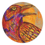 Raven Sunset Round Stickers