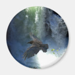 RAVEN & WATER FALL Nature Gifts Fridge Magnets