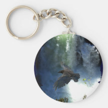 RAVEN & WATER FALL Nature Gifts Key Chain