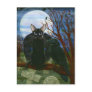 Raven's Moon Black Cat Crow Gothic Art Postcard