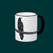 "RAVENS ON A WIRE" Birdlovers Wildlife Mug mugs