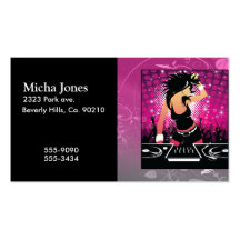 Raver Girl Dancing DJ Business Cards
