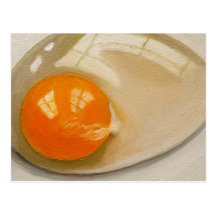 RAW EGG REALISM ARTWORK POST CARD