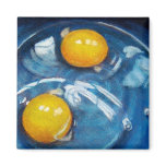 RAW EGGS IN BLUE BOWL magnets