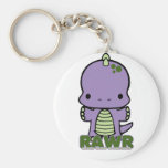 Rawr Means Rawr (purple) Keychain