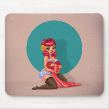 Raylene Raven - Sitting Pinup Model Mousepad