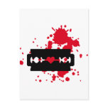 Razor Blade love blood postcards