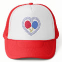 RB Ping Pong Paddle Heart hats